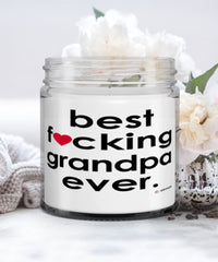 Funny Grandpa Candle B3st F-cking Grandpa Ever 9oz Vanilla Scented Candles Soy Wax