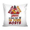 Funny Graphic Pillow Cover Bacon And Beer A High Five In Your Mouth