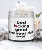 Funny Great Pyrenees Dog Candle B3st F-cking Great Pyrenees Dad Ever 9oz Vanilla Scented Candles Soy Wax