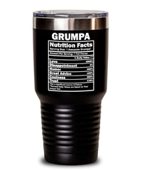 Funny Grumpa Nutrition Facts Tumbler 20oz 30oz Stainless Steel