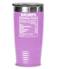 Funny Grumpa Nutrition Facts Tumbler 20oz 30oz Stainless Steel
