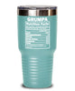Funny Grumpa Nutrition Facts Tumbler 20oz 30oz Stainless Steel