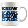 Funny Gym Mug Know Pain Know Gain 11oz White Coffee Mugs