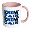 Funny Gym Mug Know Pain Know Gain White 11oz Accent Coffee Mugs