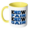 Funny Gym Mug Know Pain Know Gain White 11oz Accent Coffee Mugs