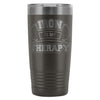 Funny Gym Travel Mug Iron Is My Therapy 20oz Stainless Steel Tumbler