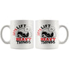 Funny Gym Weightlifting Mug Lets Lift Heavy Things 11oz White Coffee Mugs