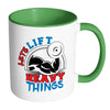 Funny Gym Weightlifting Mug Lets Lift Heavy Things White 11oz Accent Coffee Mugs