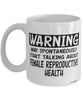 Funny Gynecologist Mug Warning May Spontaneously Start Talking About Female Reproductive Health Coffee Cup White