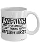 Funny Haflinger Horse Mug Warning May Spontaneously Start Talking About Haflinger Horses Coffee Cup White GB