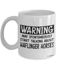 Funny Haflinger Horse Mug Warning May Spontaneously Start Talking About Haflinger Horses Coffee Cup White GB