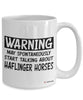 Funny Haflinger Horse Mug Warning May Spontaneously Start Talking About Haflinger Horses Coffee Cup White GB