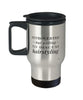 Funny Hairdresser Travel Mug Introverted But Willing To Discuss Hairstyling 14oz Stainless Steel Black