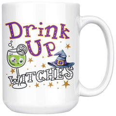 Funny Halloween Mug Drink Up Witches 15oz White Coffee Mugs