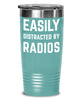 Funny Ham Radios Tumbler Easily Distracted By Radios Tumbler 20oz 30oz Stainless Steel