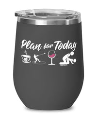 Funny Hammer Throwing Wine Glass Adult Humor Plan For Today Hammer Throwing 12oz Stainless Steel Black