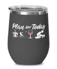 Funny Hammer Throwing Wine Glass Adult Humor Plan For Today Hammer Throwing 12oz Stainless Steel Black