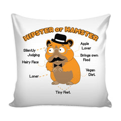 Funny Hamster Graphic Pillow Cover Hipster Or Hamster