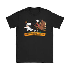Funny Happy Thanksgiving Turkey Shirt Gildan Womens T-Shirt