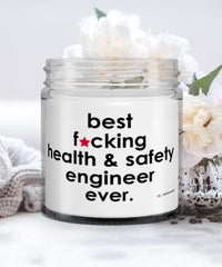 Funny Health and Safety Engineer Candle B3st F-cking Health and Safety Engineer Ever 9oz Vanilla Scented Candles Soy Wax