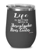 Funny Hieroglyphic River Cooter Turtle Wine Glass Life Is Better With A Hieroglyphic River Cooter 12oz Stainless Steel Black