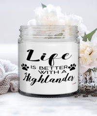 Funny Highlander Cat Candle Life Is Better With A Highlander 9oz Vanilla Scented Candles Soy Wax