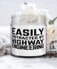 Funny Highway Engineer Candle Easily Distracted By Highway Engineering 9oz Vanilla Scented Candles Soy Wax