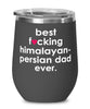 Funny Himalayan-Persian Cat Wine Glass B3st F-cking Himalayan-Persian Dad Ever 12oz Stainless Steel Black