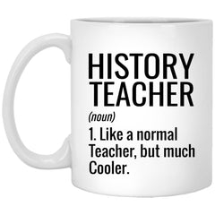 Funny History Teacher Mug Like A Normal Teacher But Much Cooler Coffee Cup 11oz White XP8434