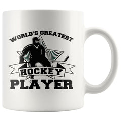 Funny Hockey Mug Worlds Greatest Hockey Player 11oz White Coffee Mugs
