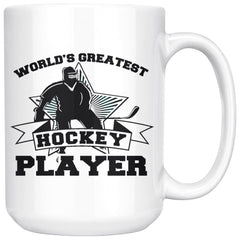 Funny Hockey Mug Worlds Greatest Hockey Player 15oz White Coffee Mugs