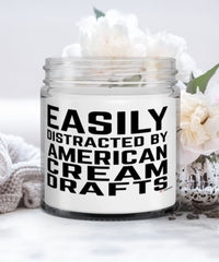 Funny Horse Candle Easily Distracted By American Cream Drafts 9oz Vanilla Scented Candles Soy Wax