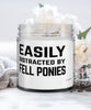 Funny Horse Candle Easily Distracted By Fell Ponies 9oz Vanilla Scented Candles Soy Wax