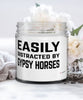 Funny Horse Candle Easily Distracted By Gypsy Horse 9oz Vanilla Scented Candles Soy Wax