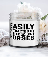 Funny Horse Candle Easily Distracted By Hirzai Horses 9oz Vanilla Scented Candles Soy Wax