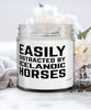 Funny Horse Candle Easily Distracted By Icelandic Horses 9oz Vanilla Scented Candles Soy Wax