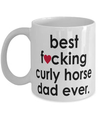 Funny Horse Mug B3st F-cking Curly Horse Dad Ever Coffee Cup White