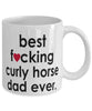 Funny Horse Mug B3st F-cking Curly Horse Dad Ever Coffee Cup White