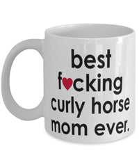 Funny Horse Mug B3st F-cking Curly Horse Mom Ever Coffee Cup White