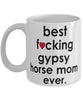 Funny Horse Mug B3st F-cking Gypsy Horse Mom Ever Coffee Cup White