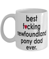 Funny Horse Mug B3st F-cking Newfoundland Pony Dad Ever Coffee Cup White