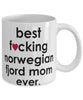 Funny Horse Mug B3st F-cking Norwegian Fjord Mom Ever Coffee Cup White