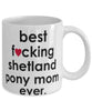 Funny Horse Mug B3st F-cking Shetland Pony Mom Ever Coffee Cup White