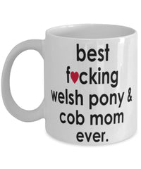 Funny Horse Mug B3st F-cking Welsh Pony and Cob Mom Ever Coffee Cup White