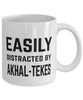 Funny Horse Mug Easily Distracted By Akhal-tekes Coffee Mug 11oz White