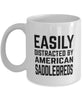 Funny Horse Mug Easily Distracted By American Saddlebreds Coffee Mug 11oz White