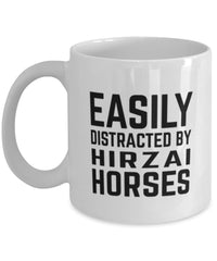 Funny Horse Mug Easily Distracted By Hirzai Horses Coffee Mug 11oz White