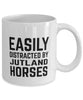 Funny Horse Mug Easily Distracted By Jutland Horses Coffee Mug 11oz White