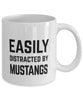 Funny Horse Mug Easily Distracted By Mustangs Coffee Mug 11oz White