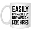 Funny Horse Mug Gift Easily Distracted By Norwegian Fjord Horses Coffee Cup 11oz White XP8434